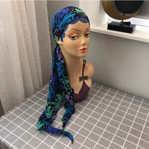 Vintage Multi color neck or hair scarf